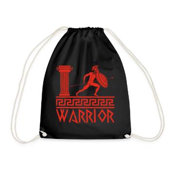 Guerrier grec antique rouge - Sac de sport léger - noir - Devant