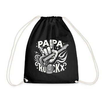 papa rockx fête des pères papa cadeau papa papa - Sac de sport léger - noir - Devant