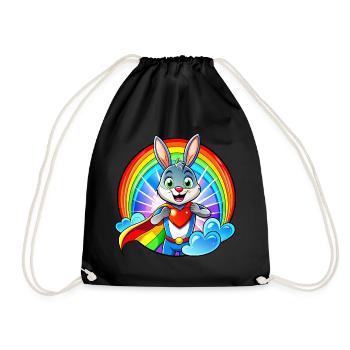 Superhero Bunny - Drawstring Bag - black - Front