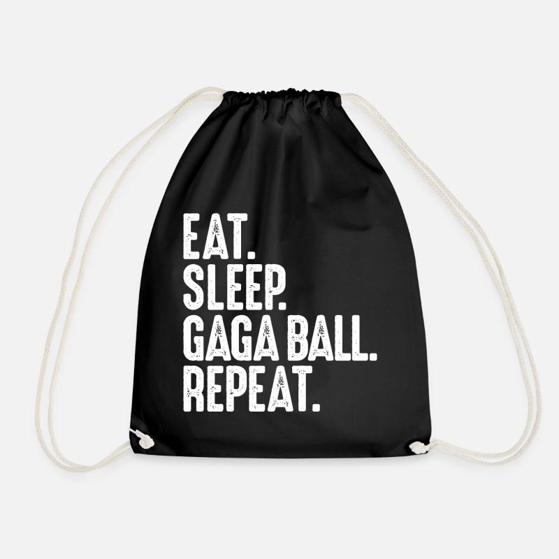 Manger. Dormir. Bal de Gaga. Répéter. Ballon chasseur Gagaball - Sac de sport léger - noir