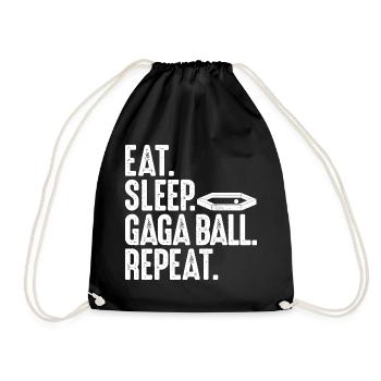 Eat. Sleep. Gaga Ball. Repeat. Dodgeball Gagaball - Drawstring Bag - black - Front