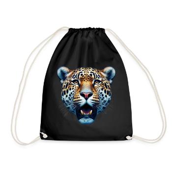 Leopard - Turnbeutel - Schwarz - Vorne