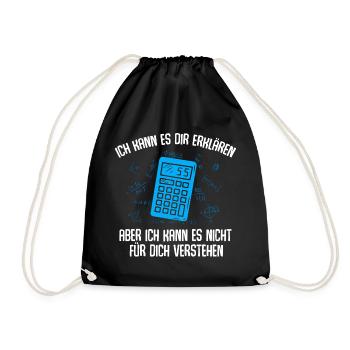 Math mathematics teacher calculator - Drawstring Bag - black - Front