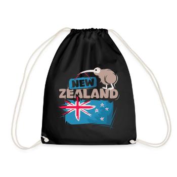 Neuseeland Kiwi comic New Zealand Natur cartoon - Turnbeutel - Schwarz - Vorne