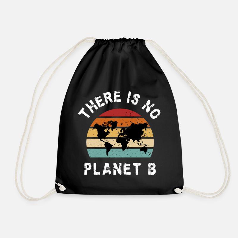 Es gibt keinen Planet B Vintage Retro - Turnbeutel - Schwarz