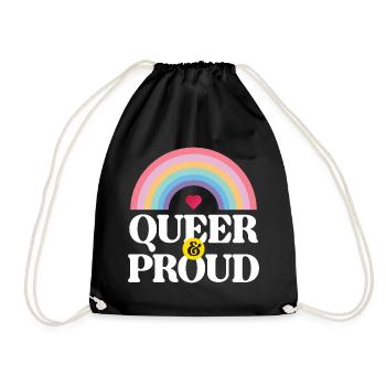 LGBT Pride Month - Queer and Proud - Drawstring Bag - black - Front