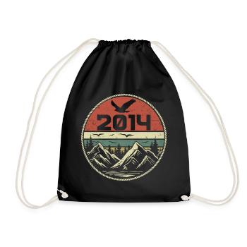 Jahrgang 2014 Klassik 2014 Retro 2014 Geschenk 2014 - Turnbeutel - Schwarz - Vorne