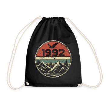 Vintage 1992 Classic 1992 Retro 1992 Gift 1992 - Drawstring Bag - black - Front
