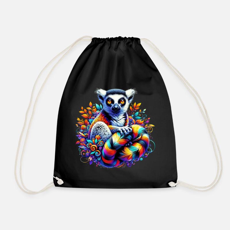 Lemur - Drawstring Bag - black