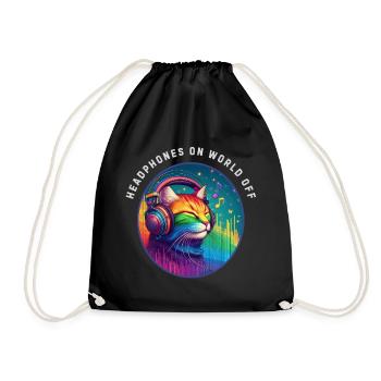 LGBT. Casque sur le monde éteint - Sac de sport léger - noir - Devant