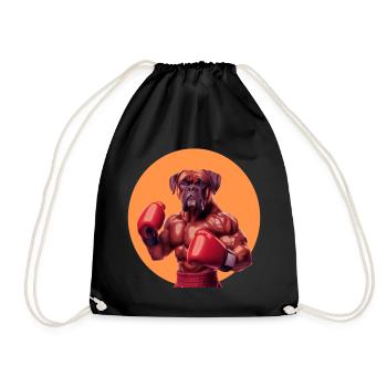 Dog as Boxer - Drawstring Bag - black - Front