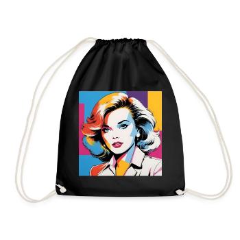 Portrait pop art femme iconique - Sac de sport léger - noir - Devant