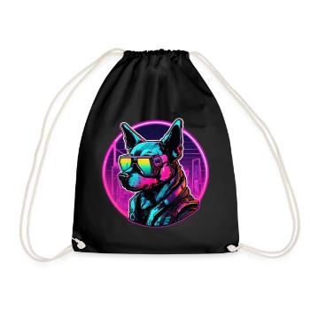 The coolest dog in the club - Drawstring Bag - black - Front