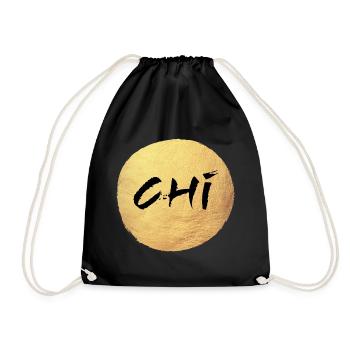 Yoga Kreis Gold Chi Namaste om Shanti deluxe Yogi - Turnbeutel - Schwarz - Vorne
