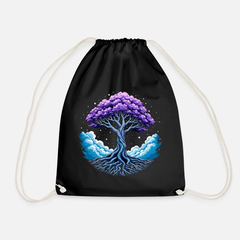 Midgard Yggdrasil Wikinger Baum des Lebens - Turnbeutel - Schwarz