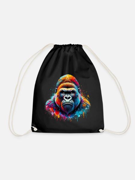 Gorilla - Drawstring Bag - black