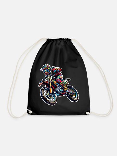 Motocross - Drawstring Bag - black