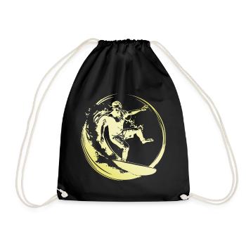 Surfer Man - Drawstring Bag - black - Front