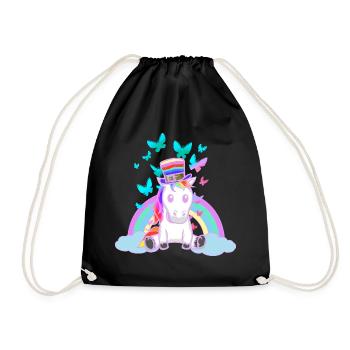 années 80 90 arc-en-ciel Licorne Licornes Vintage - Sac de sport léger - noir - Devant