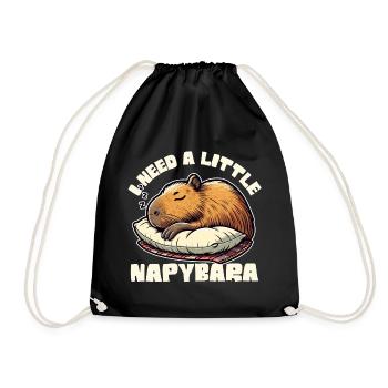 J’ai besoin d’un peu de Napybara, drôle de design de capybara - Sac de sport léger - noir - Devant
