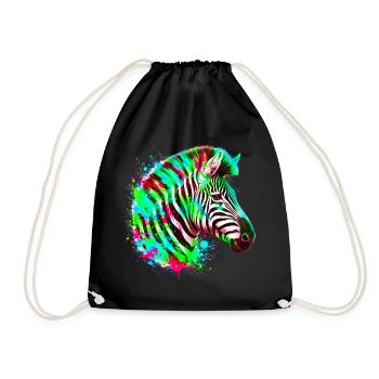 Zebra - Turnbeutel - Schwarz - Vorne