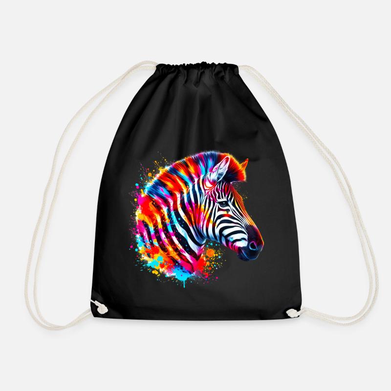 Zebra - Turnbeutel - Schwarz