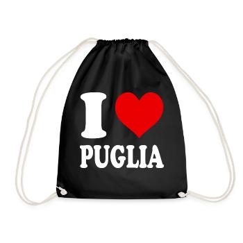 J’aime Région des Pouilles Italie Ville Coeur Drôle - Sac de sport léger - noir - Devant