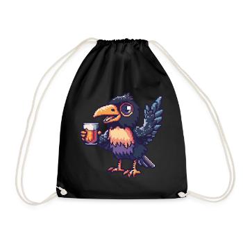 Bière Raven Crow Pixel - Sac de sport léger - noir - Devant