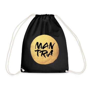 Yoga Kreis Gold Meditation Mantra coole Quotes om - Turnbeutel - Schwarz - Vorne