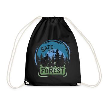 Sauvons la forêt – Conception durable de la nature - Sac de sport léger - noir - Devant