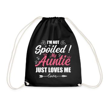 Im Not Spoiled My Auntie Just Loves Me a Team Kids - Drawstring Bag - black - Front
