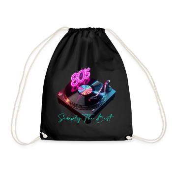 80s - Drawstring Bag - black - Front