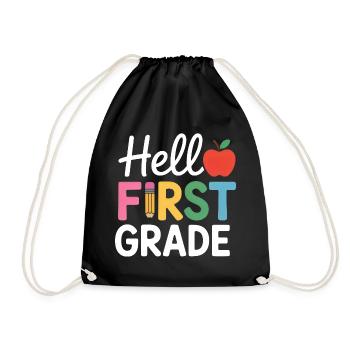 Hello First Grade Back To School - Turnbeutel - Schwarz - Vorne
