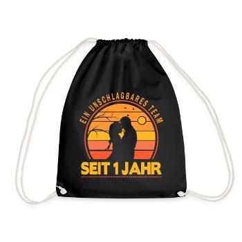 1er anniversaire de mariage, mari disant 1 an de mariage - Sac de sport léger - noir - Devant