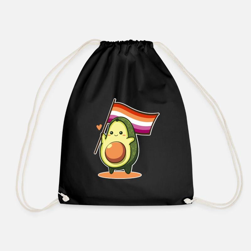 Avocado Lesbisch Flagge Pride LGBT Queer Sapphic - Turnbeutel - Schwarz