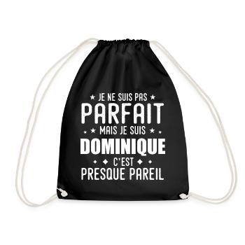 Dominique: authentic, imperfect, top, perfectio - Drawstring Bag - black - Front