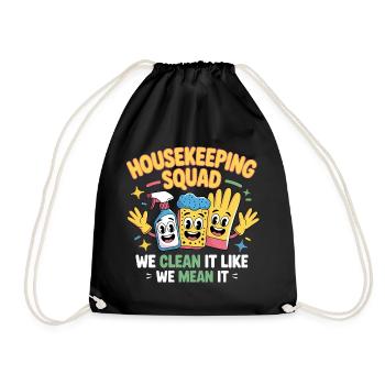 Funny Cleaning Design - Drawstring Bag - black - Front
