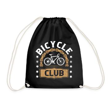 Cyclist Mountain Bike Bicycle - Drawstring Bag - black - Front