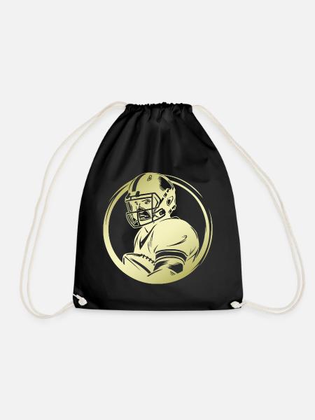 American Football Silhouette - Turnbeutel - Schwarz