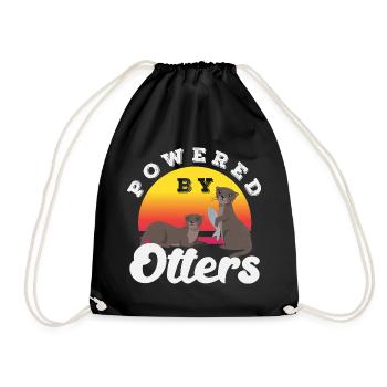 Loutre Amoureux des animaux Loutre de mer Dessin animé - Sac de sport léger - noir - Devant