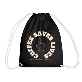 Le café sauve la journée : le café sauve des vies - Sac de sport léger - noir - Devant