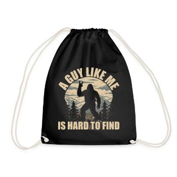 A Guy Like Me Is Hard To Find - Bigfoot Sasquatch - Drawstring Bag - black - Front