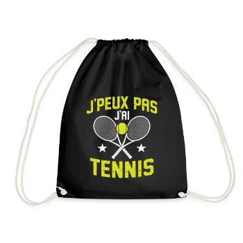 I Can't I Have Tennis Geschenk Tennis Männer Frauen - Turnbeutel - Schwarz - Vorne