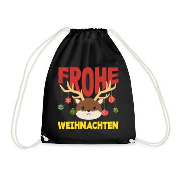 Corgi Joyeux Noël avec chapeau de Père Noël - Sac de sport léger - noir - Devant