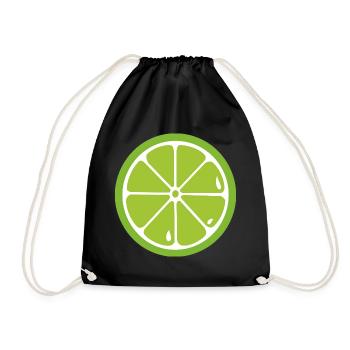 Limette Lime - Drawstring Bag - black - Front