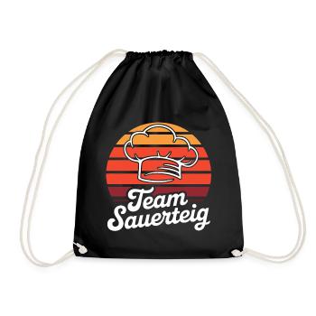 Team Sauerteig Retro Brot Logo - Turnbeutel - Schwarz - Vorne