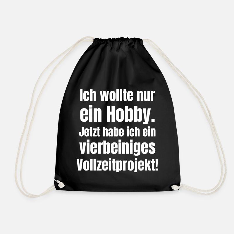 Hobby zu Vollzeitprojekt Hund Pferd - Turnbeutel - Schwarz