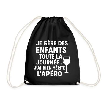 I manage children all day, Christmas gift - Drawstring Bag - black - Front