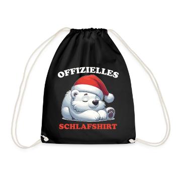 Official Sleep Shirt Christmas Polar Bear - Drawstring Bag - black - Front