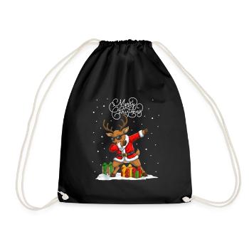 Rentier Dabbing XMas Dab im Schnee - Turnbeutel - Schwarz - Vorne